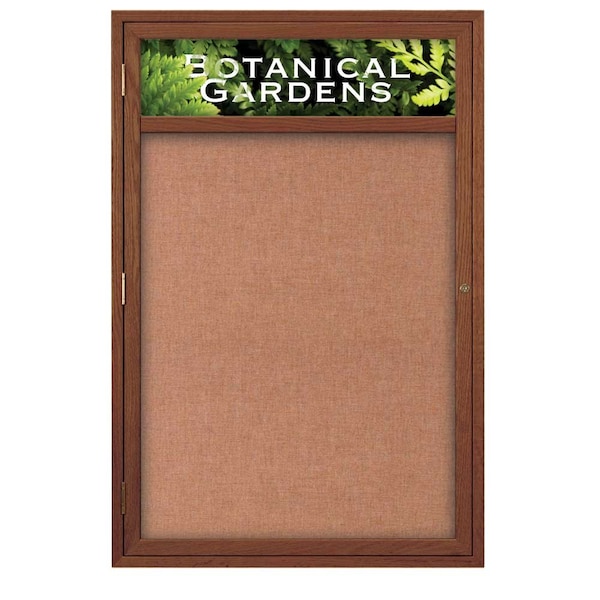 Sliding Glass Door Radius Letterboard, 96"x48", Bronze/Licorice Vinyl